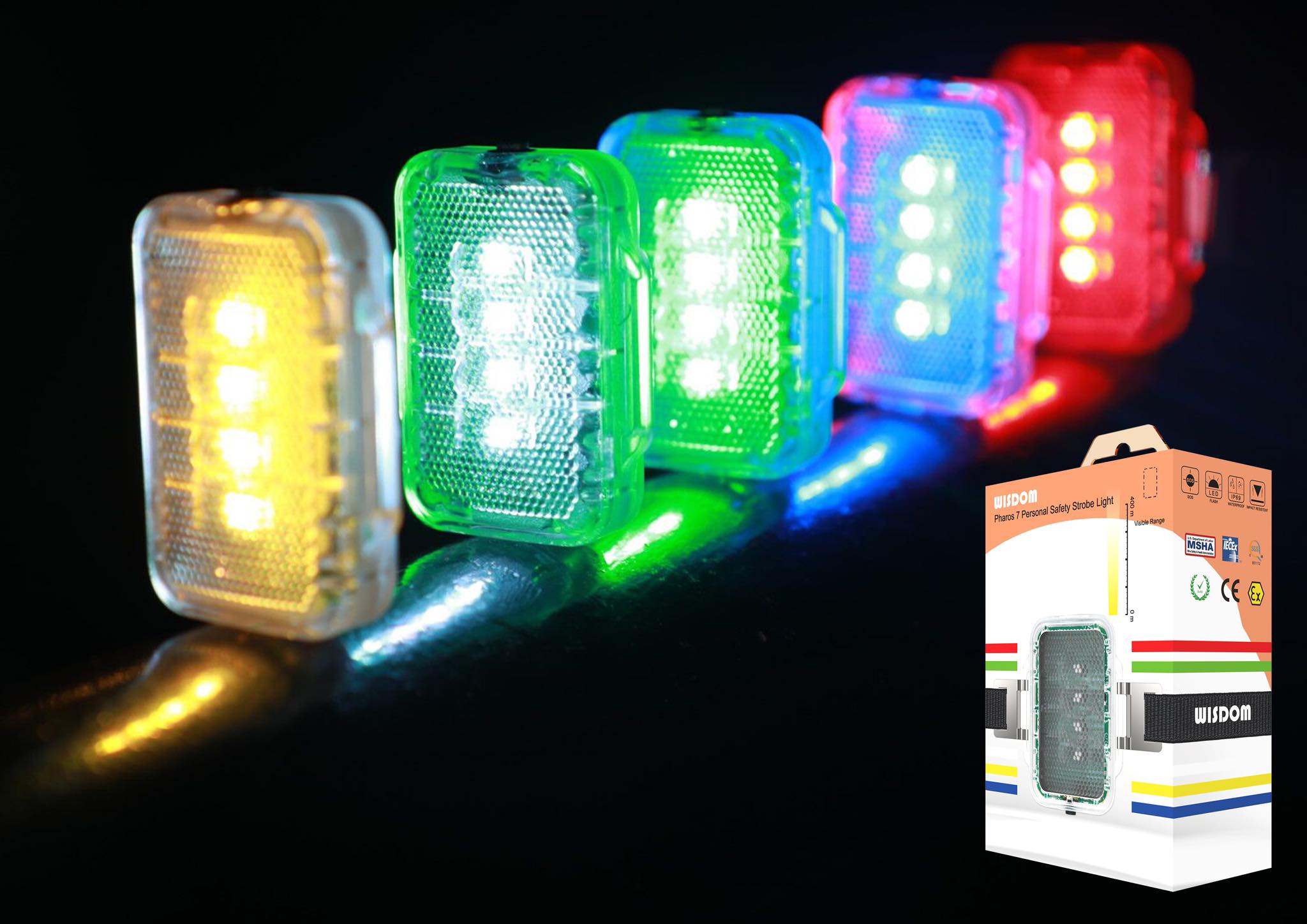 Wisdom Pharos 7 Personal Safety Strobe Light MSHA certified